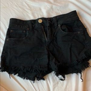 Black American Eagle Denim Cutoff Shorts